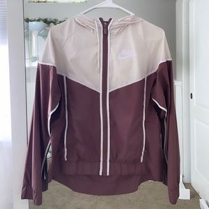 Nike Rose Gold & White Windbreaker